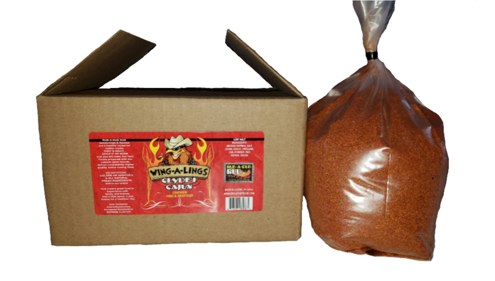 WING-A-LINGS Clyde's Cajun Dry Rub - 5LB Bulk Bag-In-A-Box