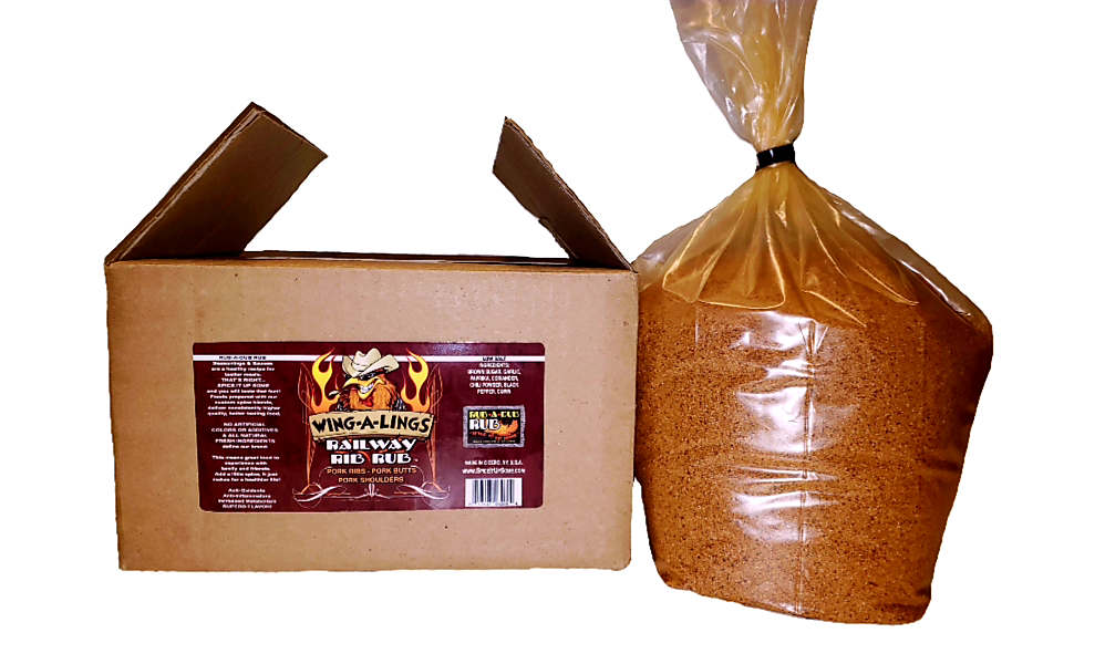 WING-A-LINGS Railway Rib Rub - 5LB Bulk Bag-In-A-Box